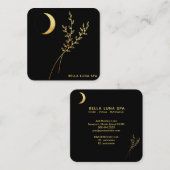 *~*金ゴールド三日月金ゴールドの葉葉の スクエア名刺 (正面/裏面)