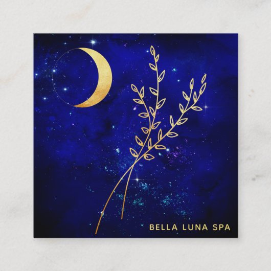 *~*金ゴールド三日月-金ゴールドの観測 スクエア名刺 (正面)