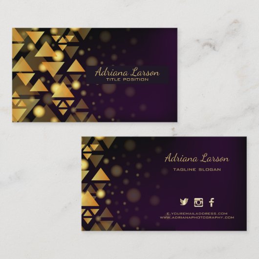 金ゴールド三角形 名刺 (正面/裏面)