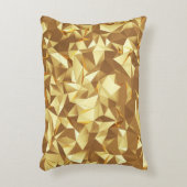 金ゴールド三角形：抽象芸術バックグラウンドテクスチャ アクセントクッション (正面(垂直))