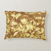 金ゴールド三角形：抽象芸術バックグラウンドテクスチャ アクセントクッション (裏面)