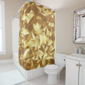 金ゴールド三角形：抽象芸術バックグラウンドテクスチャ シャワーカーテン (インサイチュ)