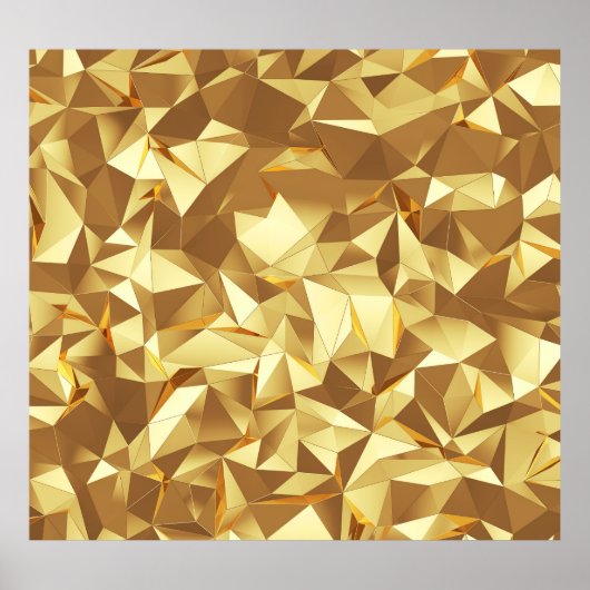 金ゴールド三角形：抽象芸術バックグラウンドテクスチャ ポスター (正面)