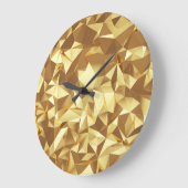 金ゴールド三角形：抽象芸術バックグラウンドテクスチャ ラージ壁時計 (傾斜)