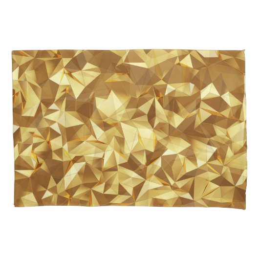 金ゴールド三角形:抽象芸術バックグラウンドテクスチャ 枕カバー (正面)