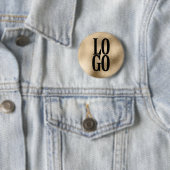 金ゴールド上の会社またはカスタムビジネスのロゴ 缶バッジ (インサイチュ)