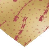 金ゴールド上の赤いクリスマスそり ショートテーブルランナー (コーナー)