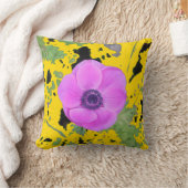 金ゴールド上のAnemoneパターン クッション (ブランケット)