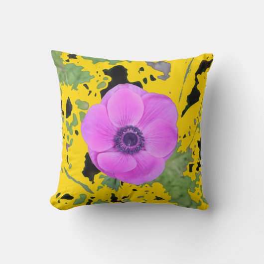 金ゴールド上のAnemoneパターン クッション (正面)