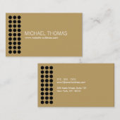 金ゴールド上モダンの黒いドットパターン 名刺 (正面/裏面)