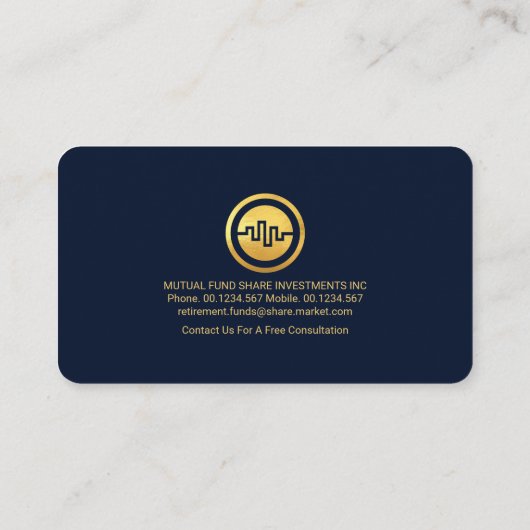 金ゴールド上昇傾向共有グラフフレーム 名刺 (裏面)