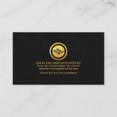 金ゴールド上昇傾向共有グラフ黒グランジ 名刺 (裏面)