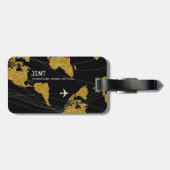 金ゴールド世界地図エレガント国際的旅行 ラゲッジタグ (裏面横)
