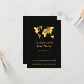 金ゴールド世界地図ビジネスプロモーションカード カード (正面/裏面インサイチュ)