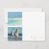 金ゴールド世界地図結婚と写真 サンキューカード (裏面)