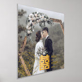金ゴールド中国のの結婚写真 箔ポスター (レイダウン)