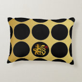 金ゴールド中国のカットドッグブラックドットアクセントピロー アクセントクッション (裏面)