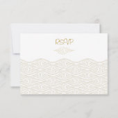 金ゴールド中国のクラウドウェディングRSVPカード 出欠カード (裏面)