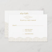 金ゴールド中国のクラウドウェディングRSVPカード 出欠カード (正面/裏面)