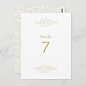 金ゴールド中国のク結婚ラウドのテーブル番号カード ポストカード (正面/裏面)