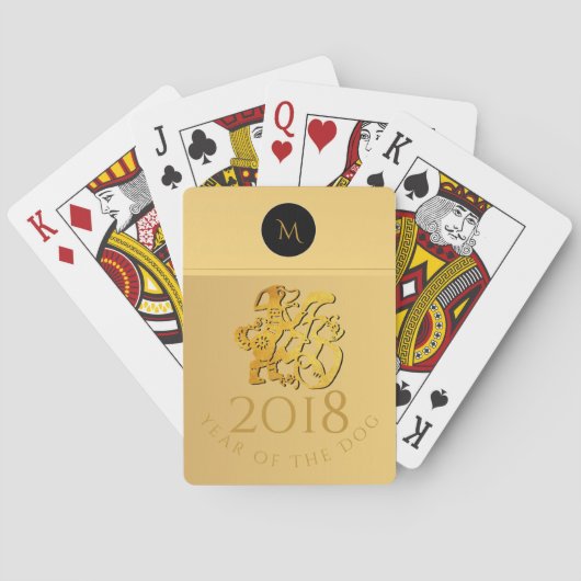 金ゴールド中国のドッグペーパーカット遊モノグラムC トランプ (裏面)