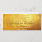 金ゴールド中国のドッグペーパーカット2018ゴールデンフラットカード 招待状 (裏面)