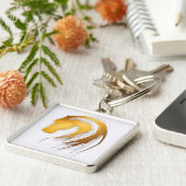 金ゴールド中国のホースイヤー〔占星術の〕十二宮図誕生日キーチェーン キーホルダー (側面)