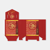 金ゴールド中国のレッド紙カット2025 TFB フェイバーボックス (折り畳みなし)