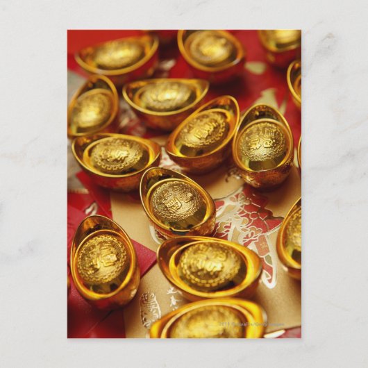 金ゴールド中国の塊 ポストカード (正面)