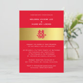 金ゴールド中国の帯 |結婚式招待状 招待状 (スタンド正面)