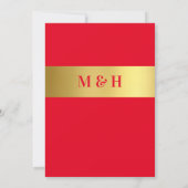 金ゴールド中国の帯 |結婚式招待状 招待状 (裏面)