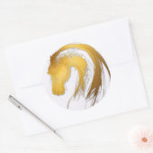 金ゴールド中国の年次〔占星術の〕十二宮図誕生日CRS ラウンドシール (封筒)