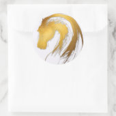 金ゴールド中国の年次〔占星術の〕十二宮図誕生日CRS ラウンドシール (バッグ)