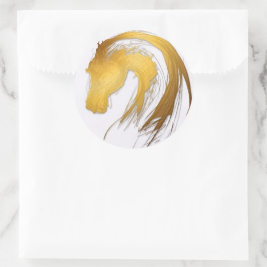 金ゴールド中国の年次〔占星術の〕十二宮図誕生日CRS ラウンドシール (バッグ)