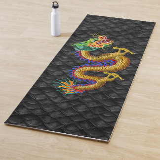 金ゴールド中国の竜 ヨガマット