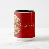 金ゴールド中国の紙カットタイガー年カラーLM3を選択 ツートーンマグカップ (中央)