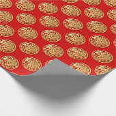 金ゴールド中国の紙カットタイガー年色10を選択 ラッピングペーパー (角)