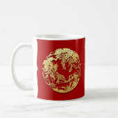 金ゴールド中国の紙カットタイガー年色M09を選択 コーヒーマグカップ (左)