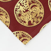 金ゴールド中国の紙カットタイガー年選択カラーFB1 フリースブランケット (角)