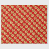 金ゴールド中国の紙カットタイガー年選択C W1 ラッピングペーパー (フラット)