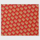 金ゴールド中国の紙カットラビット年選択C W1 ラッピングペーパー (フラット)