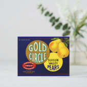 金ゴールド丸梨 ポストカード (スタンド正面)