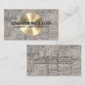 金ゴールド丸鋸 | 木材置場名刺 名刺 (正面/裏面)