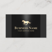 金ゴールド乗馬インストラクター ウマ科の 名刺 (正面)