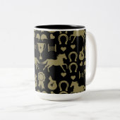 金ゴールド乗馬 ツートーンマグカップ (正面右)