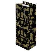 金ゴールド乗馬 ワインギフトバッグ (裏面アングル)