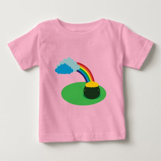 金ゴールド乳児Tシャツポット ベビーTシャツ (正面)