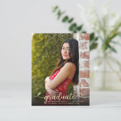 金ゴールド予算フォト卒業スクリプトハート招待状 (スタンド正面)