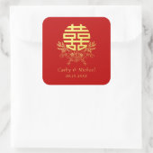 金ゴールド二重幸福円花リース 中国の スクエアシール (バッグ)