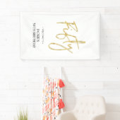 金ゴールド五十 |第50回バースデーパーティーへようこそ 横断幕 (インサイチュ)